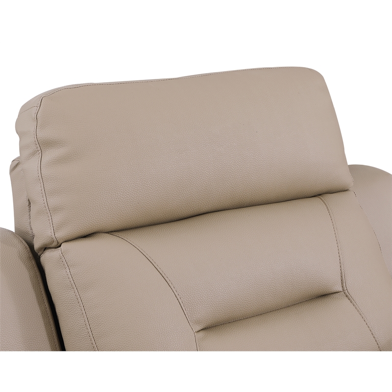 Titan Furnishings Modern Faux Leather Upholstered Sofa Set in Beige