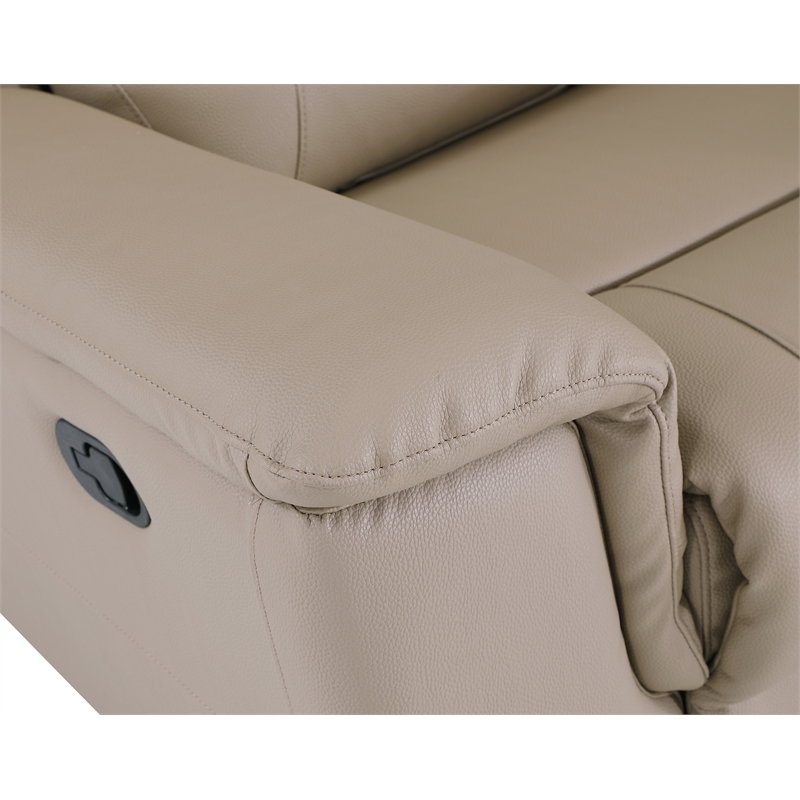 Titan Furnishings Modern Faux Leather Upholstered Sofa Set in Beige