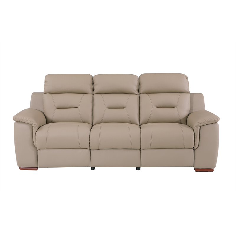 Titan Furnishings Modern Faux Leather Upholstered Sofa Set in Beige