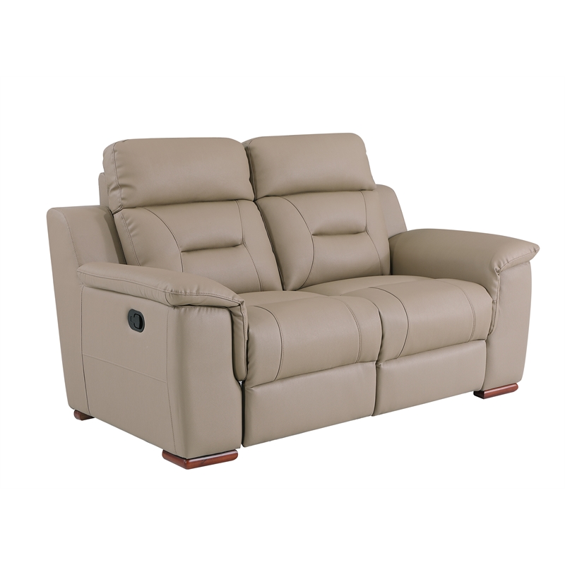Titan Furnishings Modern Faux Leather Upholstered Sofa Set in Beige