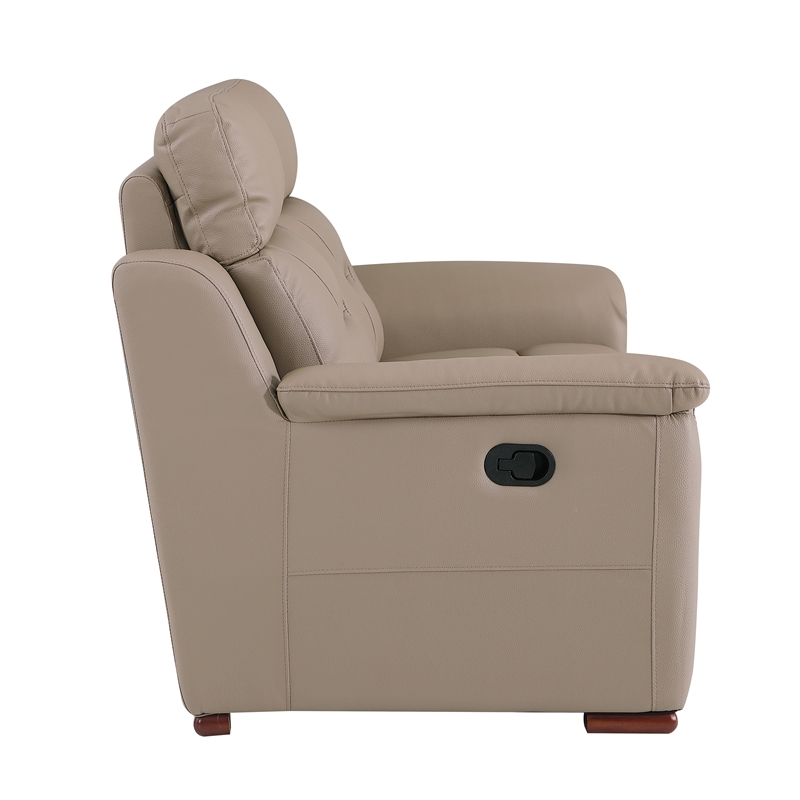 Titan Furnishings Modern Faux Leather Upholstered Sofa Set in Beige