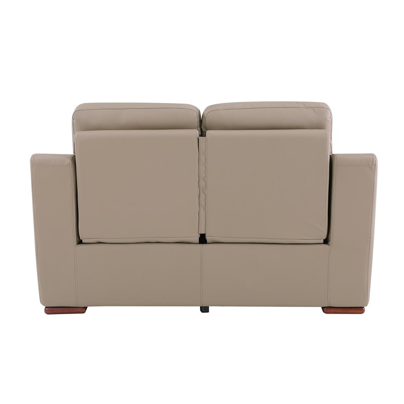 Titan Furnishings Modern Faux Leather Sofa and Loveseat in Beige