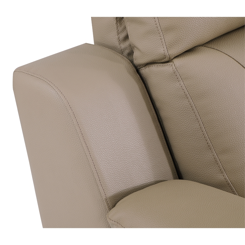 Titan Furnishings Modern Faux Leather Upholstered Loveseat in Beige