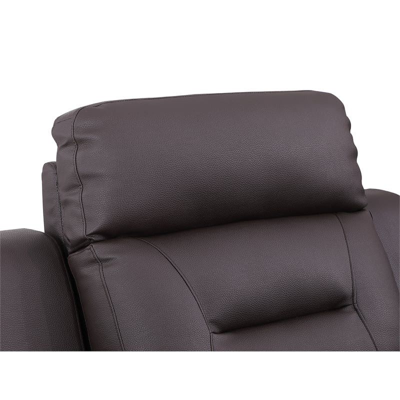 Titan Furnishings Modern Faux Leather Upholstered Sofa Set in Brown