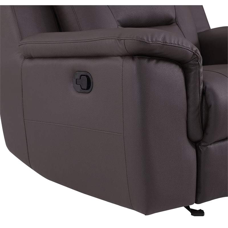Titan Furnishings Modern Faux Leather Upholstered Sofa Set in Brown