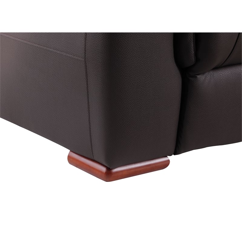 Titan Furnishings Modern Faux Leather Upholstered Sofa Set in Brown
