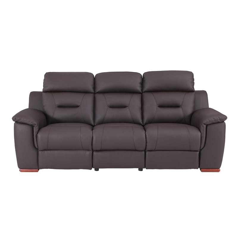 Titan Furnishings Modern Faux Leather Upholstered Sofa Set in Brown