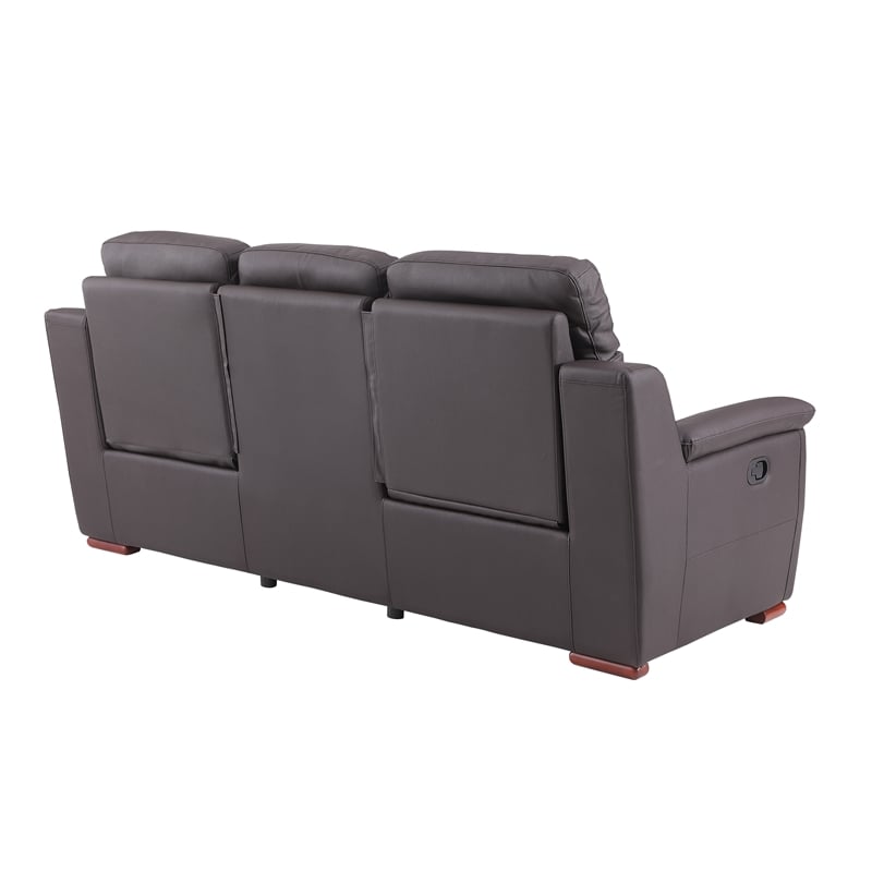 Titan Furnishings Modern Faux Leather Upholstered Sofa Set in Brown