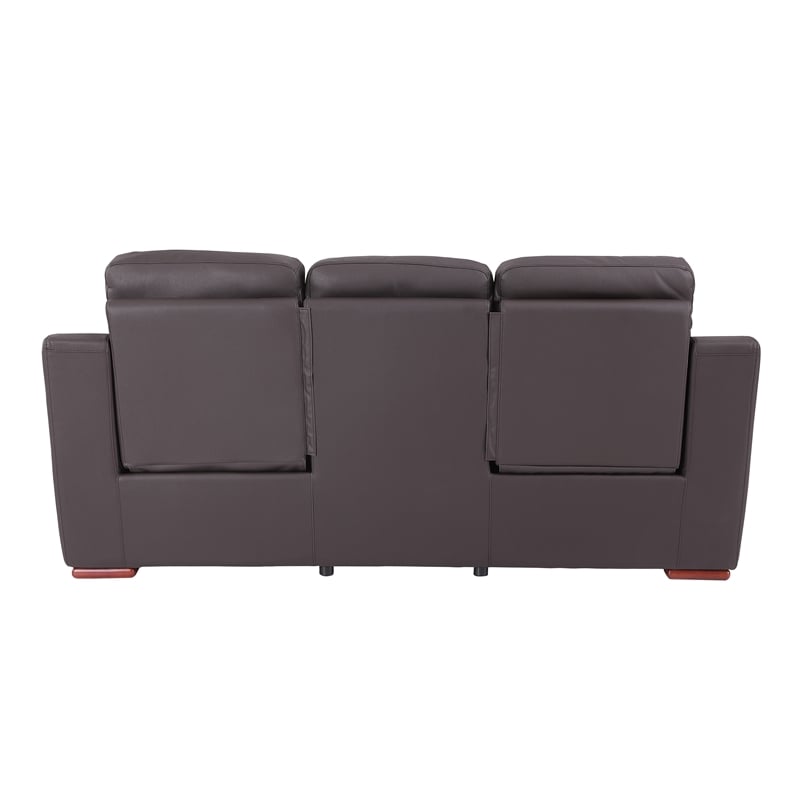 Titan Furnishings Modern Faux Leather Upholstered Sofa Set in Brown