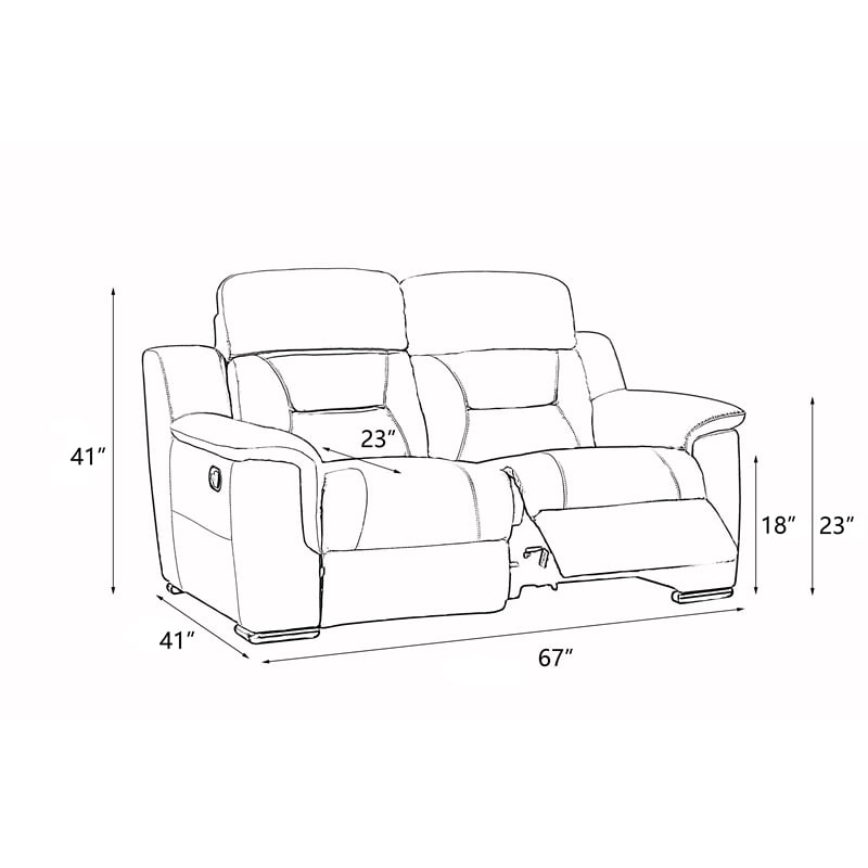 Titan Furnishings Modern Faux Leather Upholstered Sofa Set in Brown