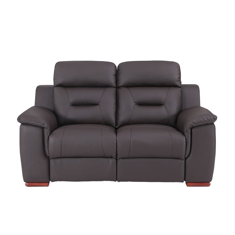 Titan Furnishings Modern Faux Leather Upholstered Sofa Set in Brown