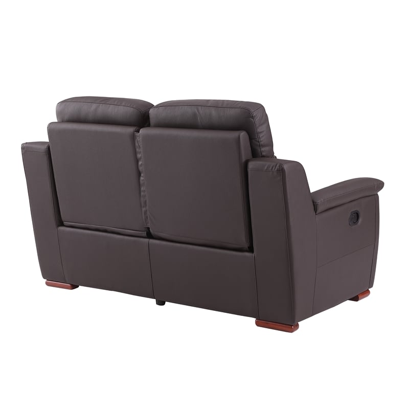 Titan Furnishings Modern Faux Leather Upholstered Sofa Set in Brown