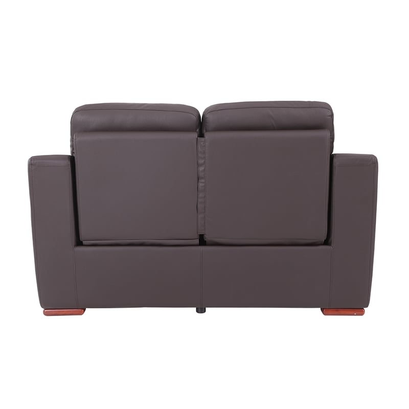 Titan Furnishings Modern Faux Leather Upholstered Sofa Set in Brown