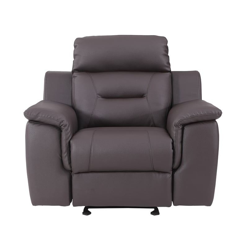Titan Furnishings Modern Faux Leather Upholstered Sofa Set in Brown