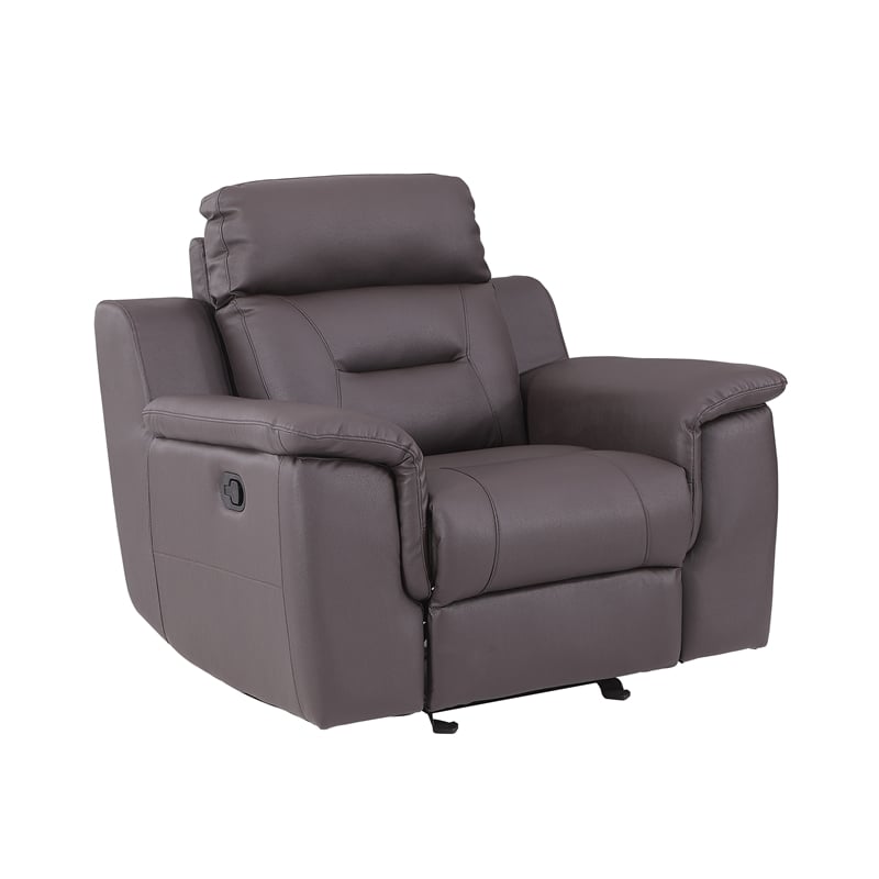 Titan Furnishings Modern Faux Leather Upholstered Sofa Set in Brown