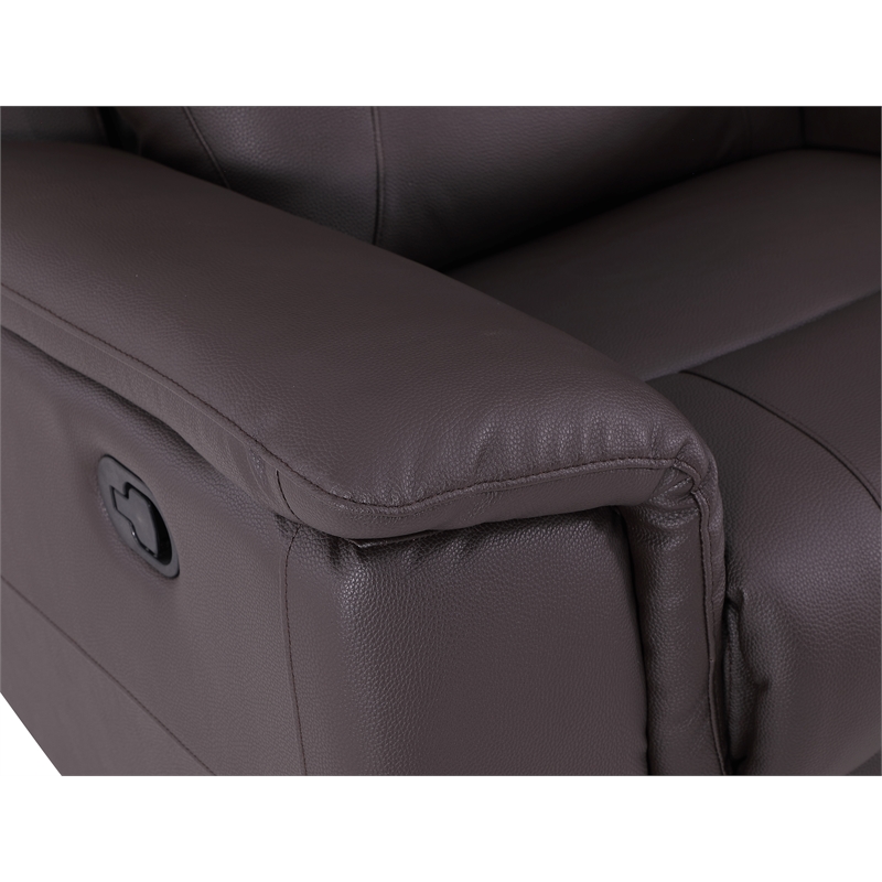 Titan Furnishings Modern Leather Upholstered Sofa & Loveseat Set in Brown