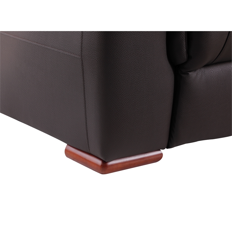 Titan Furnishings Modern Leather Upholstered Sofa & Loveseat Set in Brown