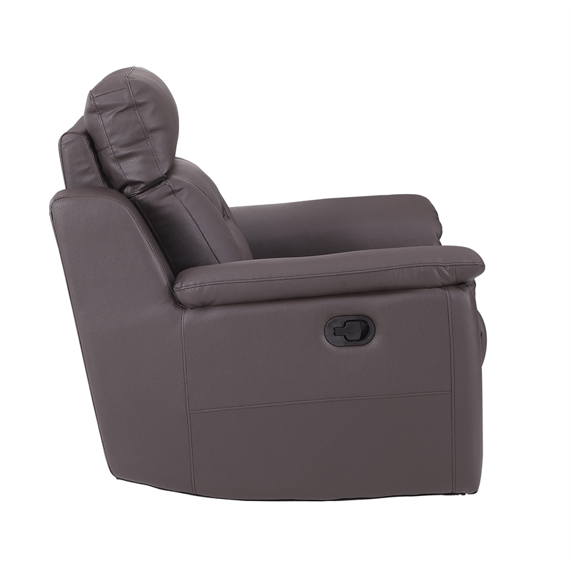 Titan Furnishings Modern Faux Leather Upholstered Chair in Brown