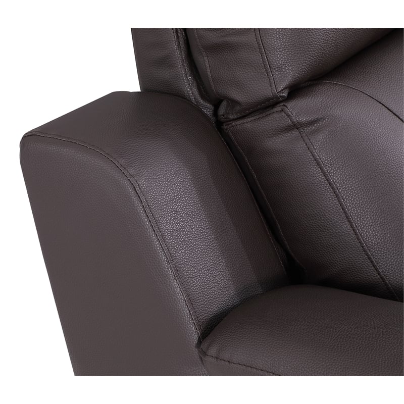 Titan Furnishings Modern Faux Leather Upholstered Chair in Brown