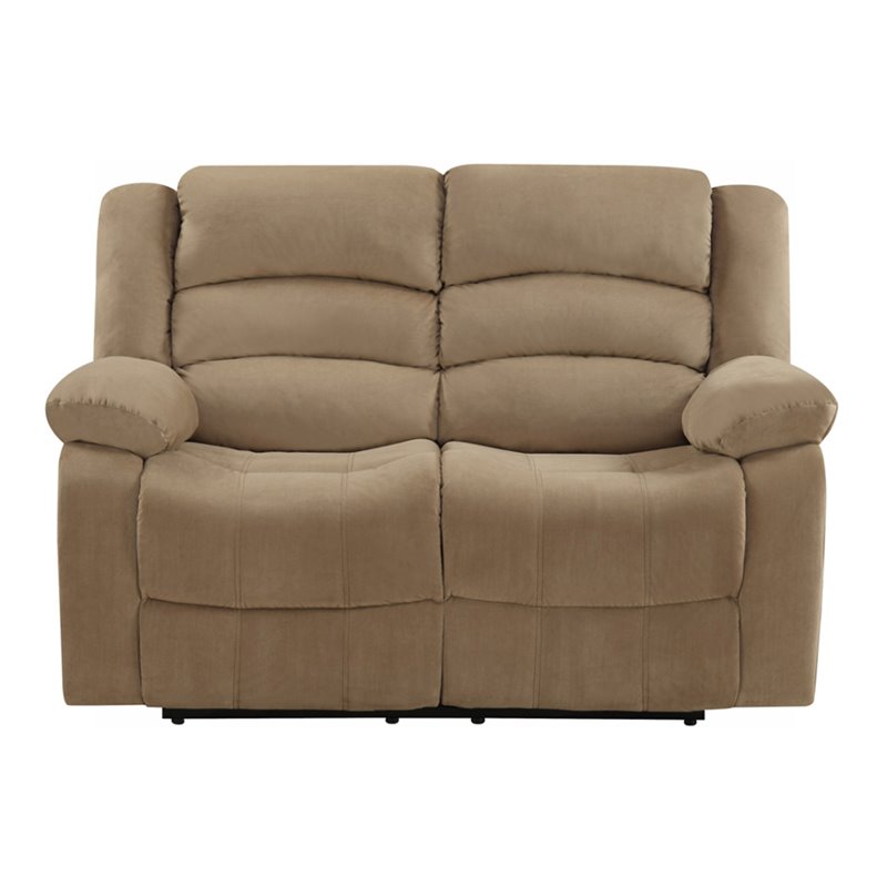 Titan Furnishings Transitional Microfiber Fabric Upholstered Loveseat in Beige