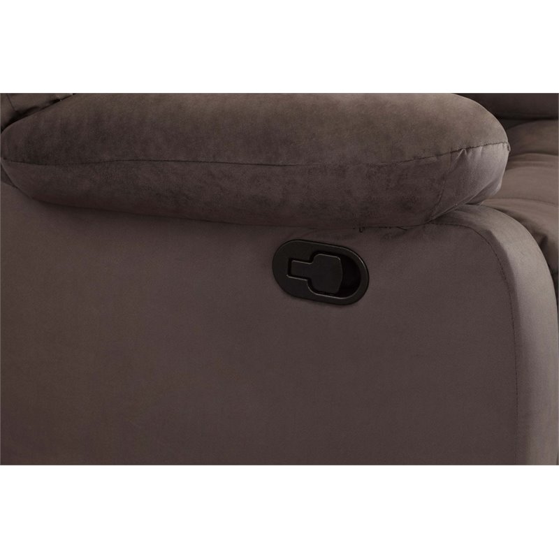 Titan Furnishings Microfiber Fabric Upholstered Sofa Set in Brown