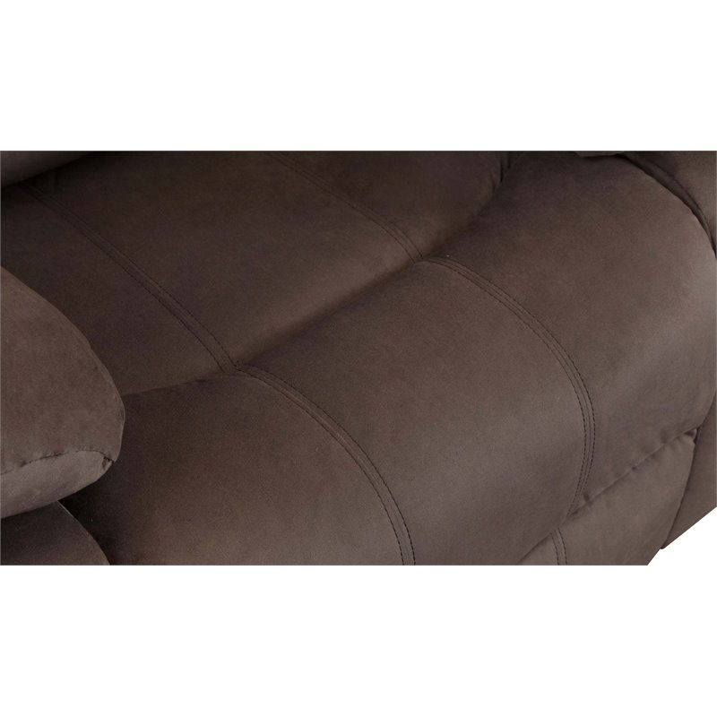 Titan Furnishings Microfiber Fabric Upholstered Sofa Set in Brown