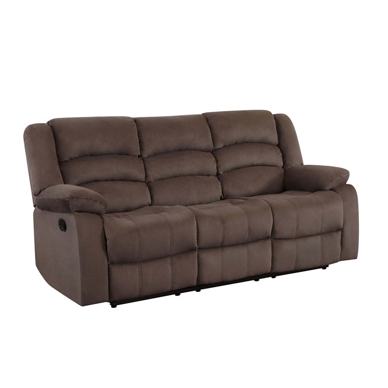 Titan Furnishings Microfiber Fabric Upholstered Sofa Set in Brown