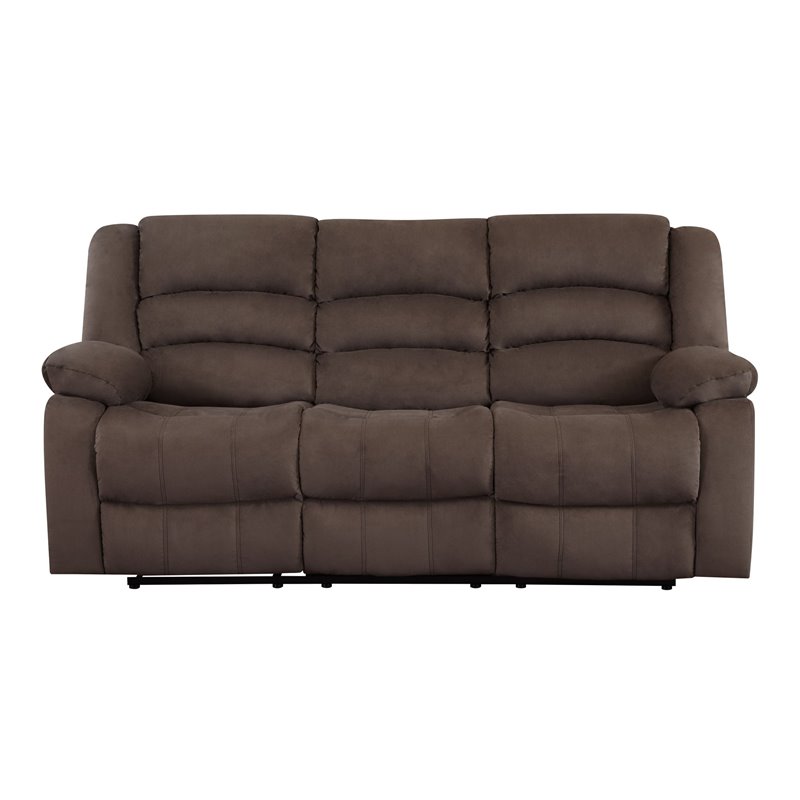 Titan Furnishings Microfiber Fabric Upholstered Sofa Set in Brown
