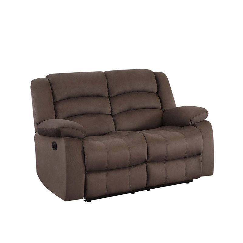 Titan Furnishings Microfiber Fabric Upholstered Sofa Set in Brown