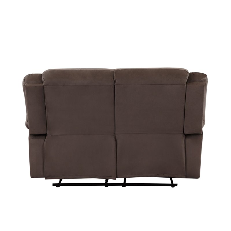 Titan Furnishings Microfiber Fabric Upholstered Sofa Set in Brown