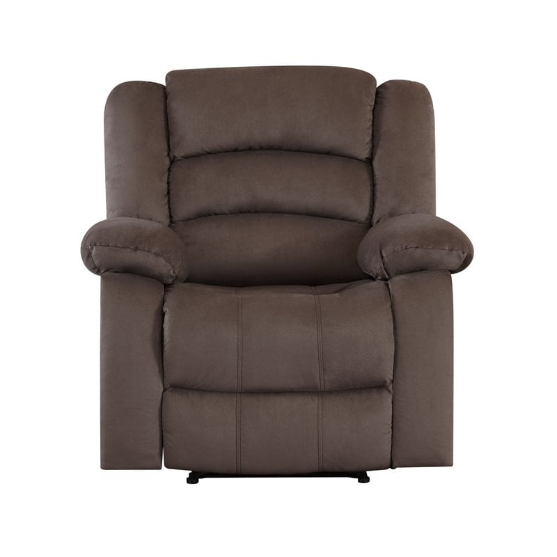 Titan Furnishings Transitional Microfiber Fabric Recliner Chair in Brown