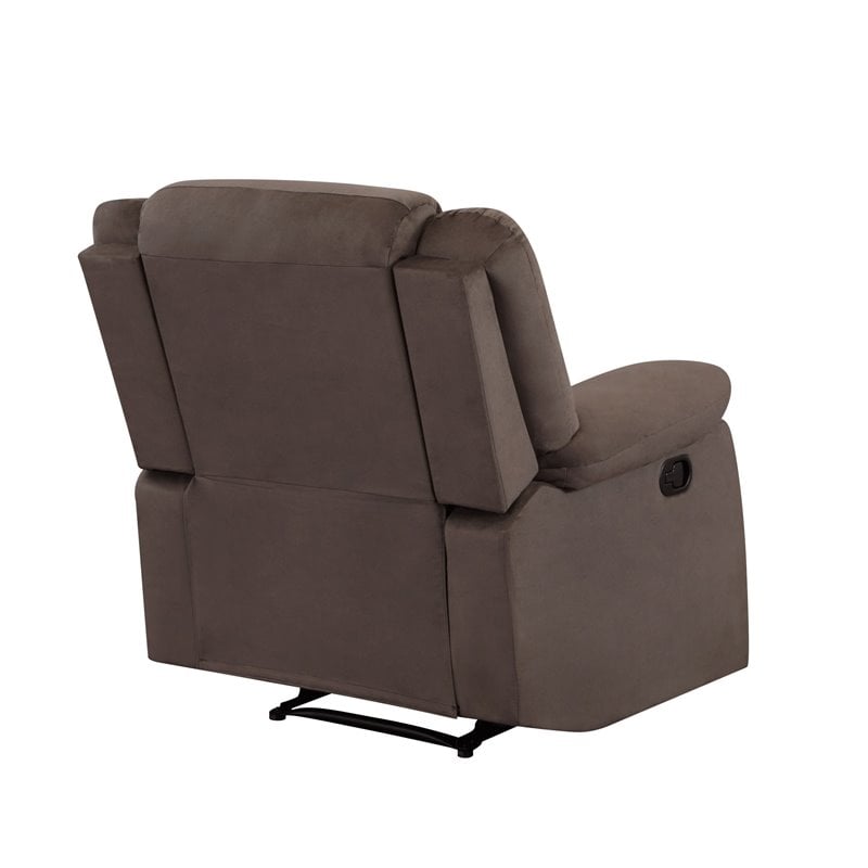 Titan Furnishings Transitional Microfiber Fabric Recliner Chair in Brown