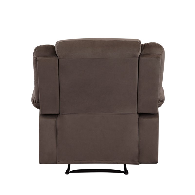 Titan Furnishings Transitional Microfiber Fabric Recliner Chair in Brown