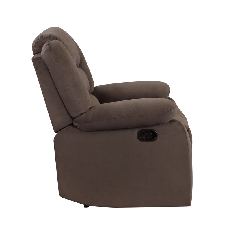 Titan Furnishings Transitional Microfiber Fabric Recliner Chair in Brown
