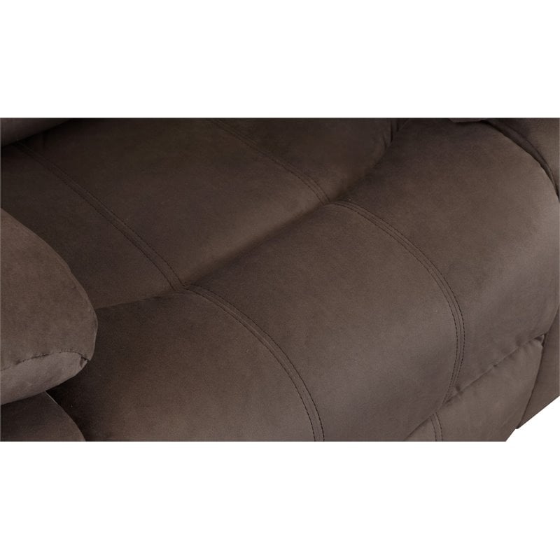 Titan Furnishings Transitional Microfiber Fabric Recliner Chair in Brown
