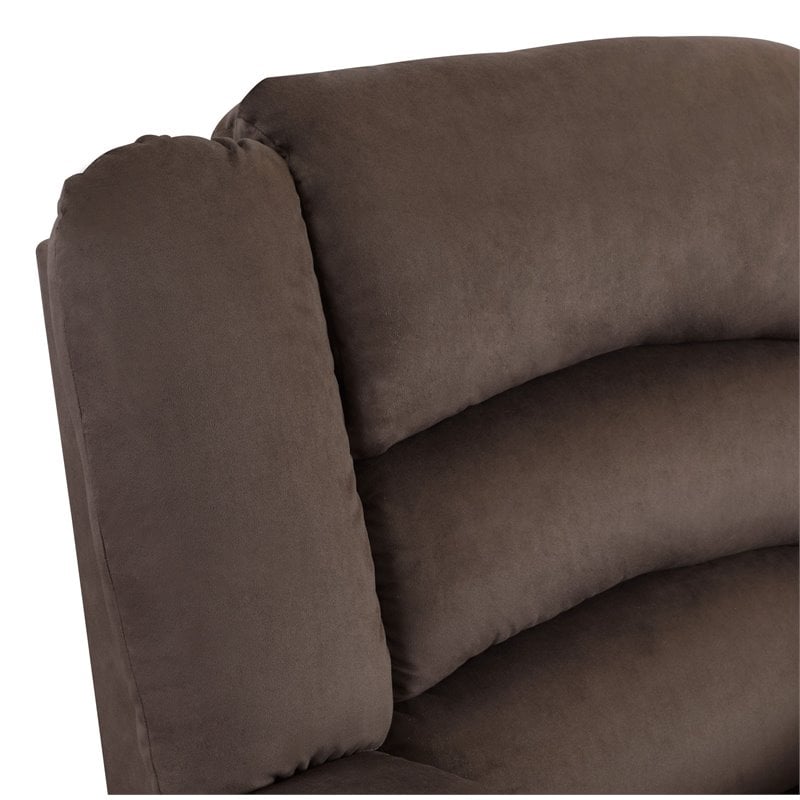 Titan Furnishings Transitional Microfiber Fabric Recliner Chair in Brown