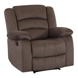 Titan Furnishings Transitional Microfiber Fabric Recliner Chair in Brown