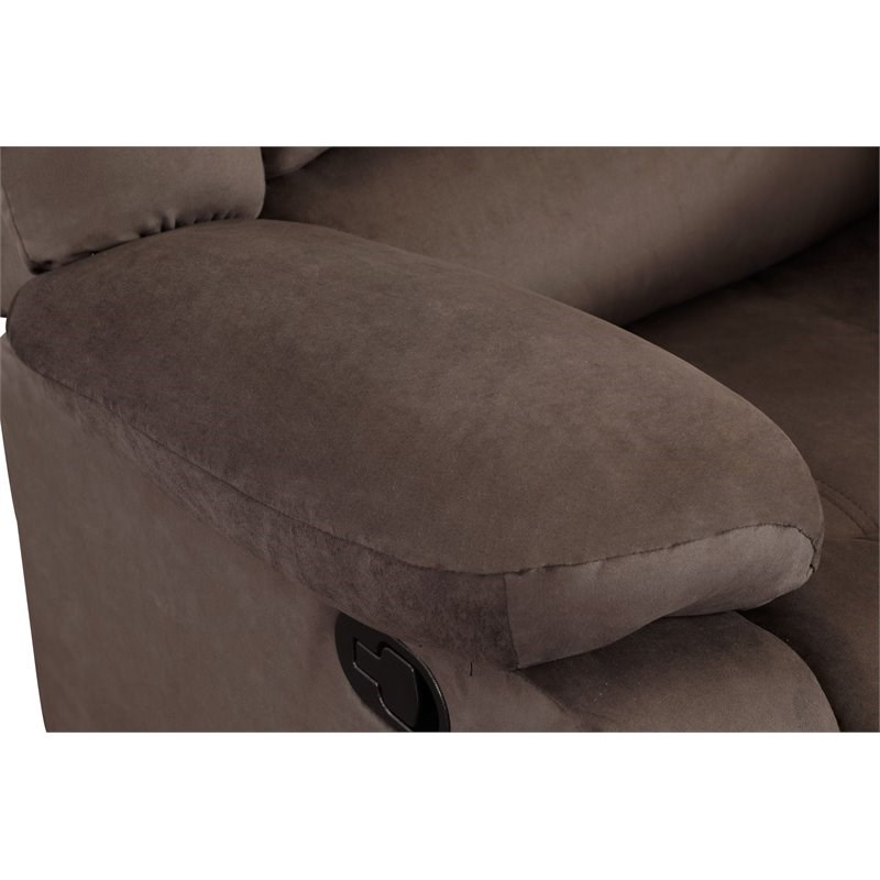 Titan Furnishings Transitional Microfiber Fabric Upholstered Loveseat in Brown