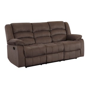 Titan Furnishings Transitional Microfiber Fabric Upholstered Sofa in Brown