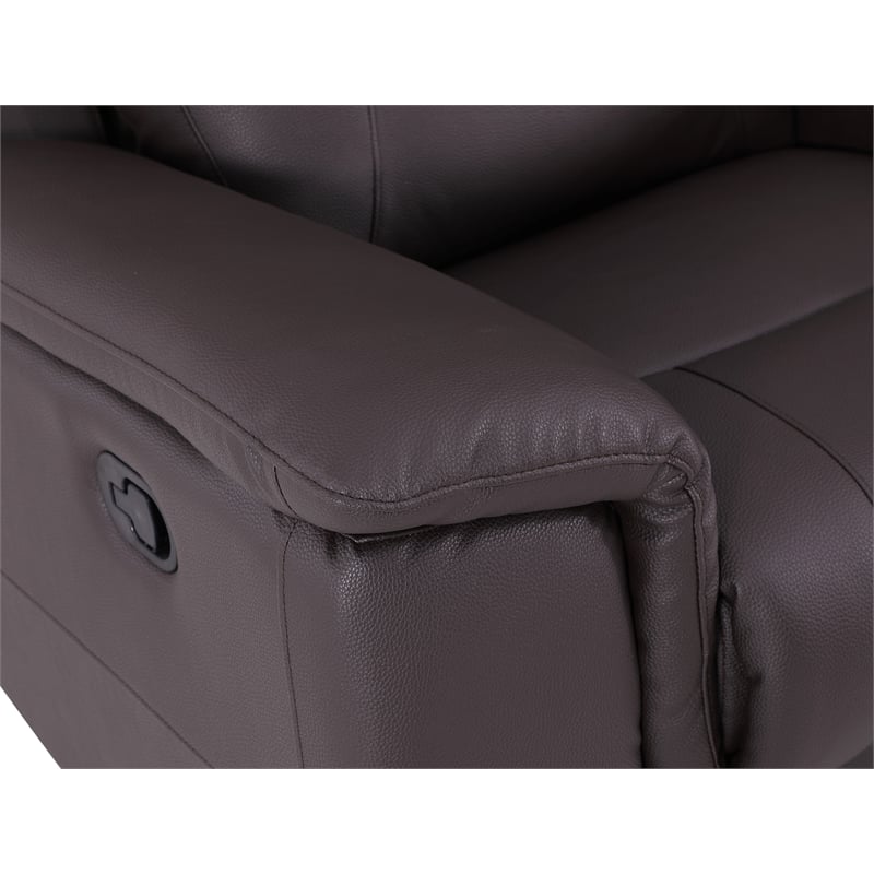 Titan Furnishings Modern Faux Leather Upholstered Loveseat in Brown