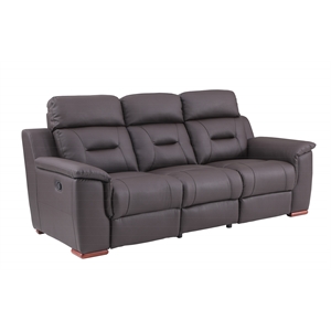 Titan Furnishings 90&quot Modern Faux Leather Upholstered Sofa in Brown