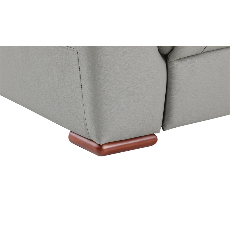 Titan Furnishings Modern Faux Leather Upholstered Sofa Set in Gray