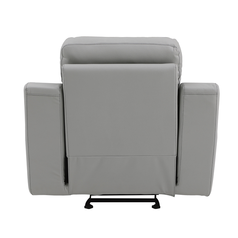 Titan Furnishings Modern Faux Leather Upholstered Sofa Set in Gray