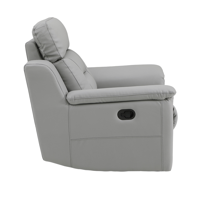 Titan Furnishings Modern Faux Leather Upholstered Sofa Set in Gray