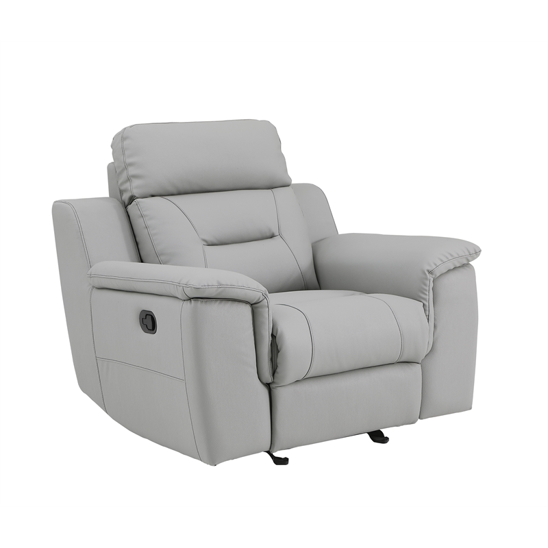 Titan Furnishings Modern Faux Leather Upholstered Sofa Set in Gray