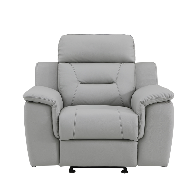 Titan Furnishings Modern Faux Leather Upholstered Sofa Set in Gray