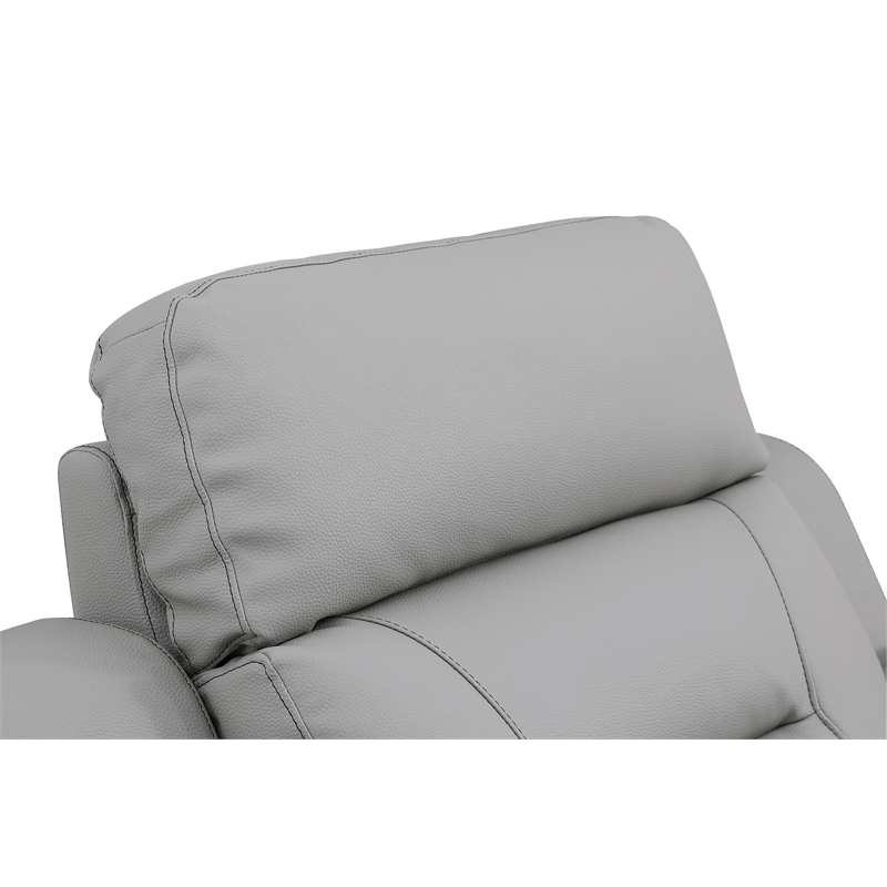 Titan Furnishings Modern Faux Leather Upholstered Sofa Set in Gray