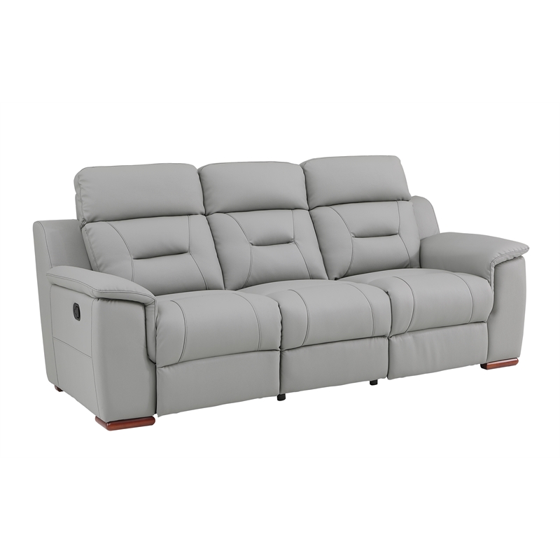 Titan Furnishings Modern Faux Leather Upholstered Sofa Set in Gray