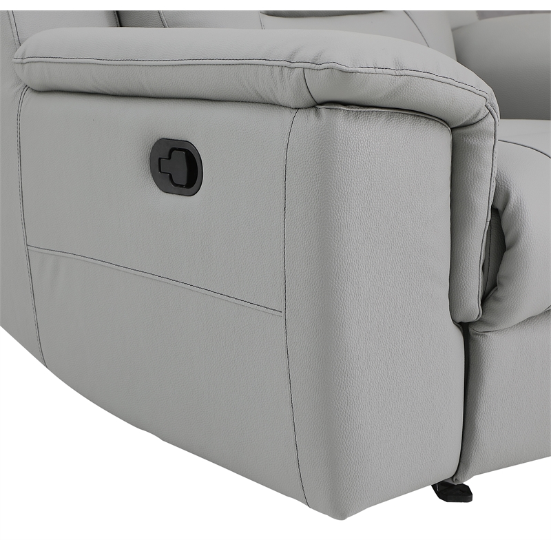 Titan Furnishings Modern Faux Leather Upholstered Sofa Set in Gray