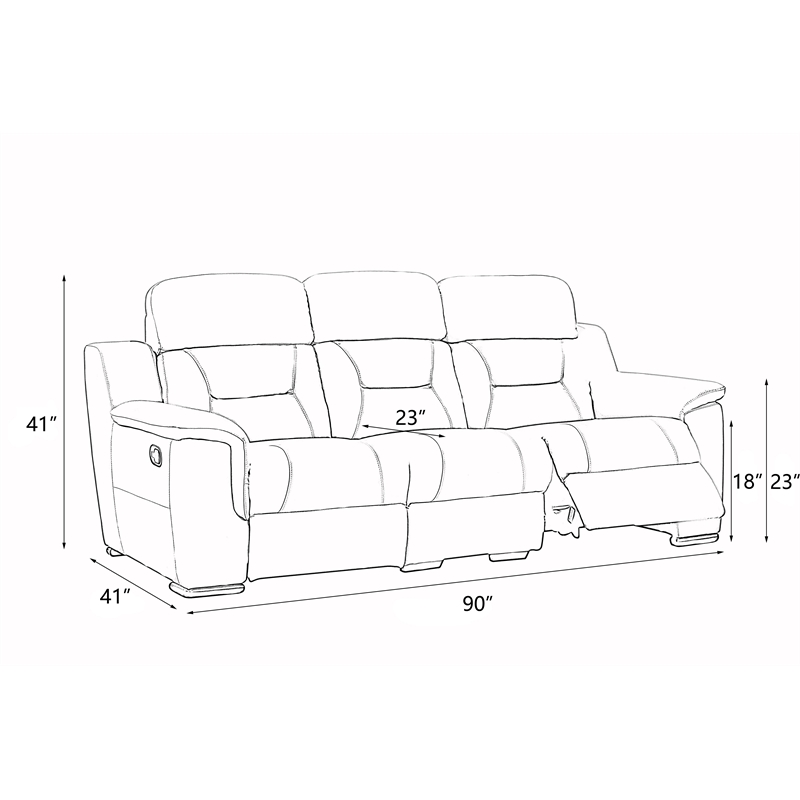 Titan Furnishings Modern Faux Leather Upholstered Sofa Set in Gray